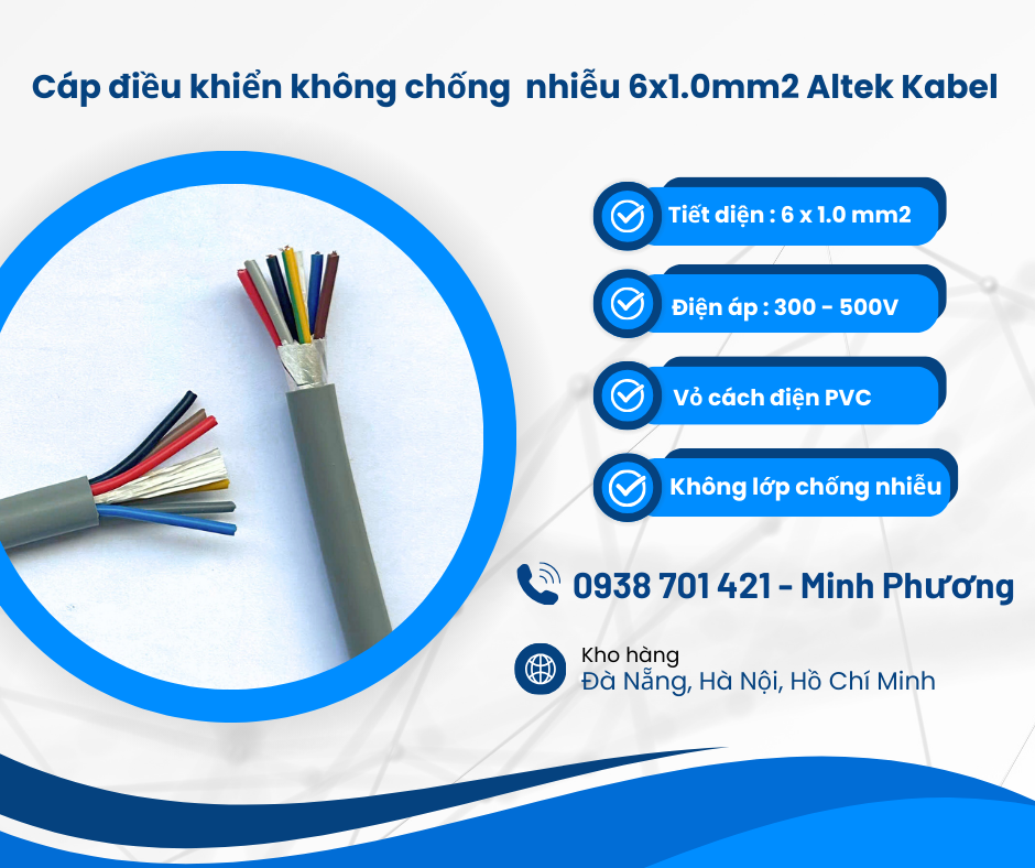 Cáp tín hiệu Altek Kabel không chống nhiễu 6x1.0mm2 Đà Nẵng, Bình Định, Gia Lai